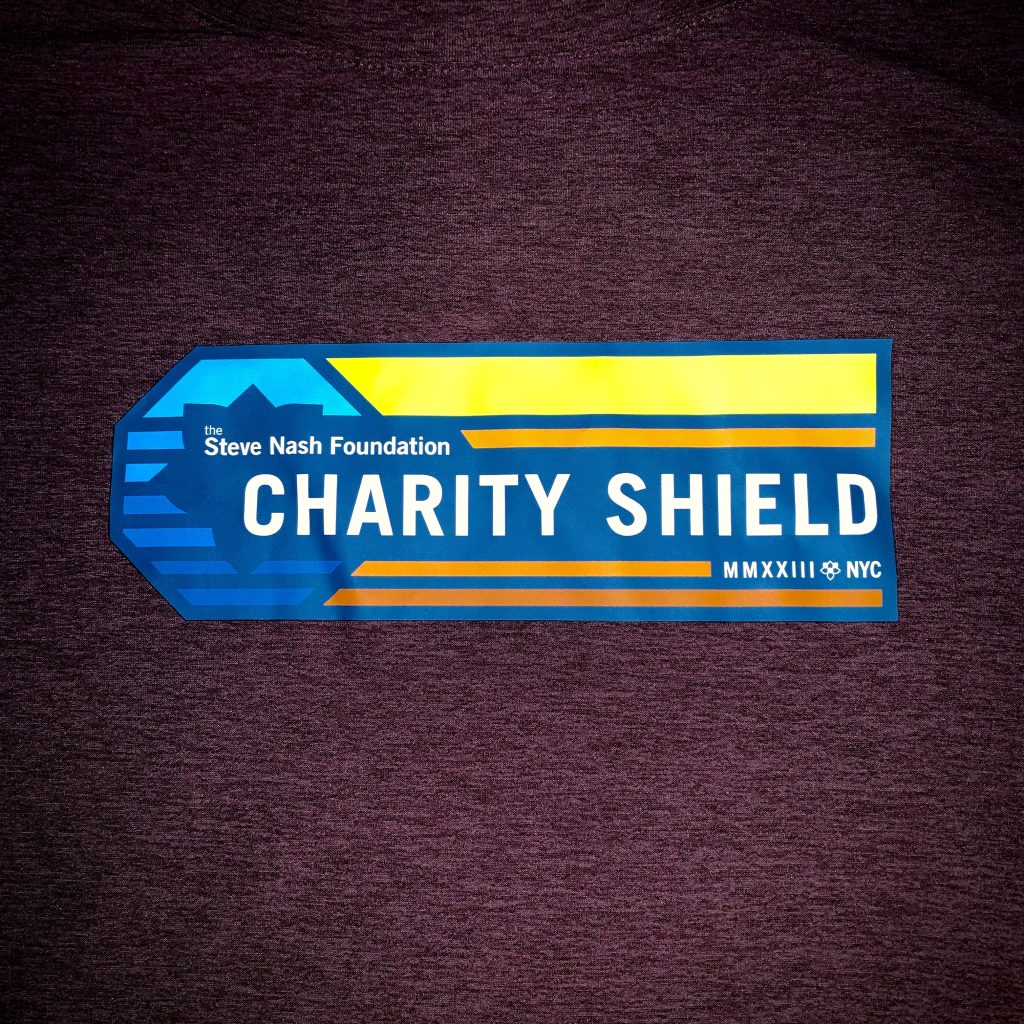 The Steve Nash Foundation Charity Shield jersey in Chestnut Heather. Only a few left!