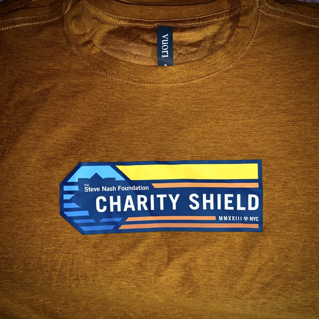 The Steve Nash Foundation Charity Shield jersey in Dark Golden Heather. Only a few left!